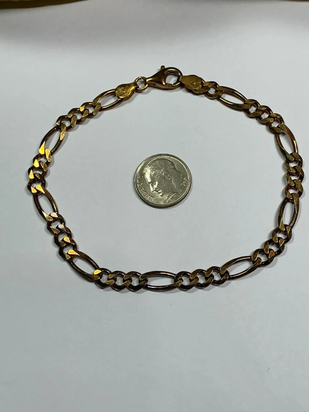 Gold-Tone Figaro Link Bracelet - Men's Accessory
